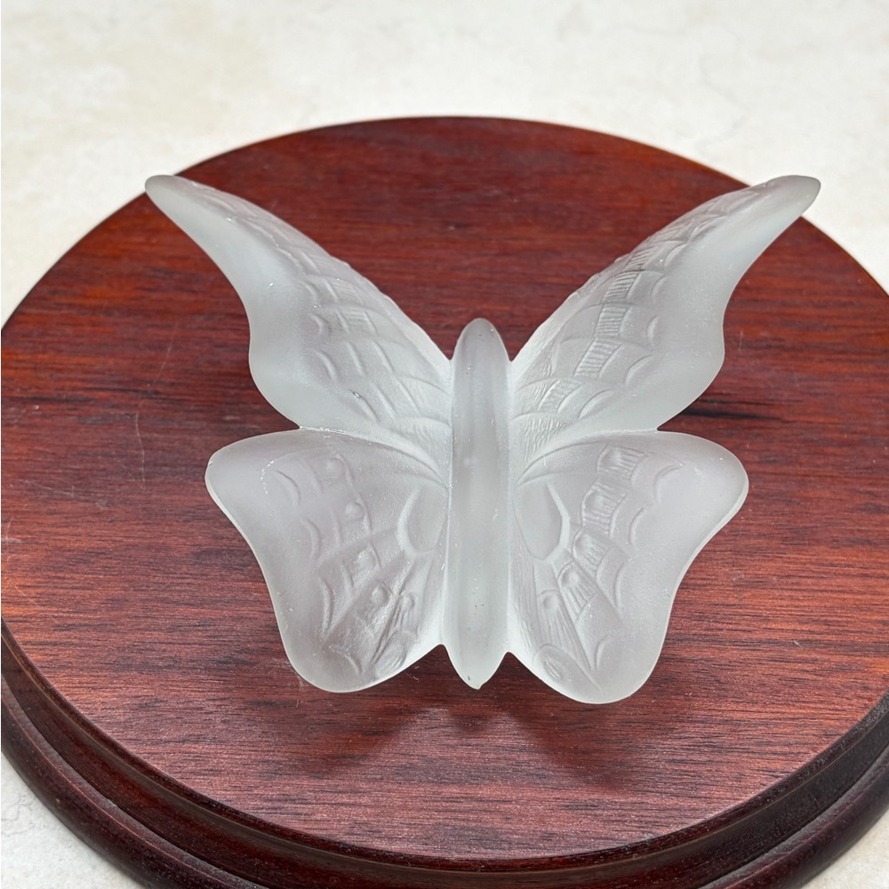 1970's Fenton Butterfly Frosted Glass Paperweight Limited Run 1975-1979